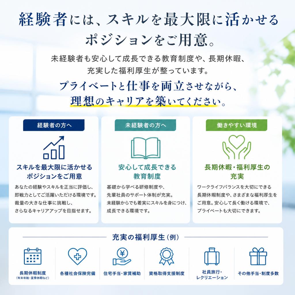 充実の条件と福利厚生