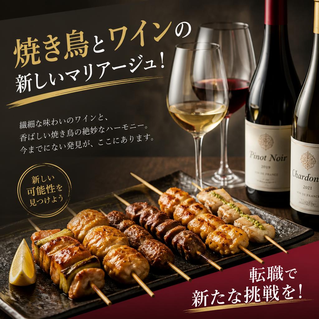 焼き鳥とワインの新しいマリアージュ！転職で新たな挑戦を！